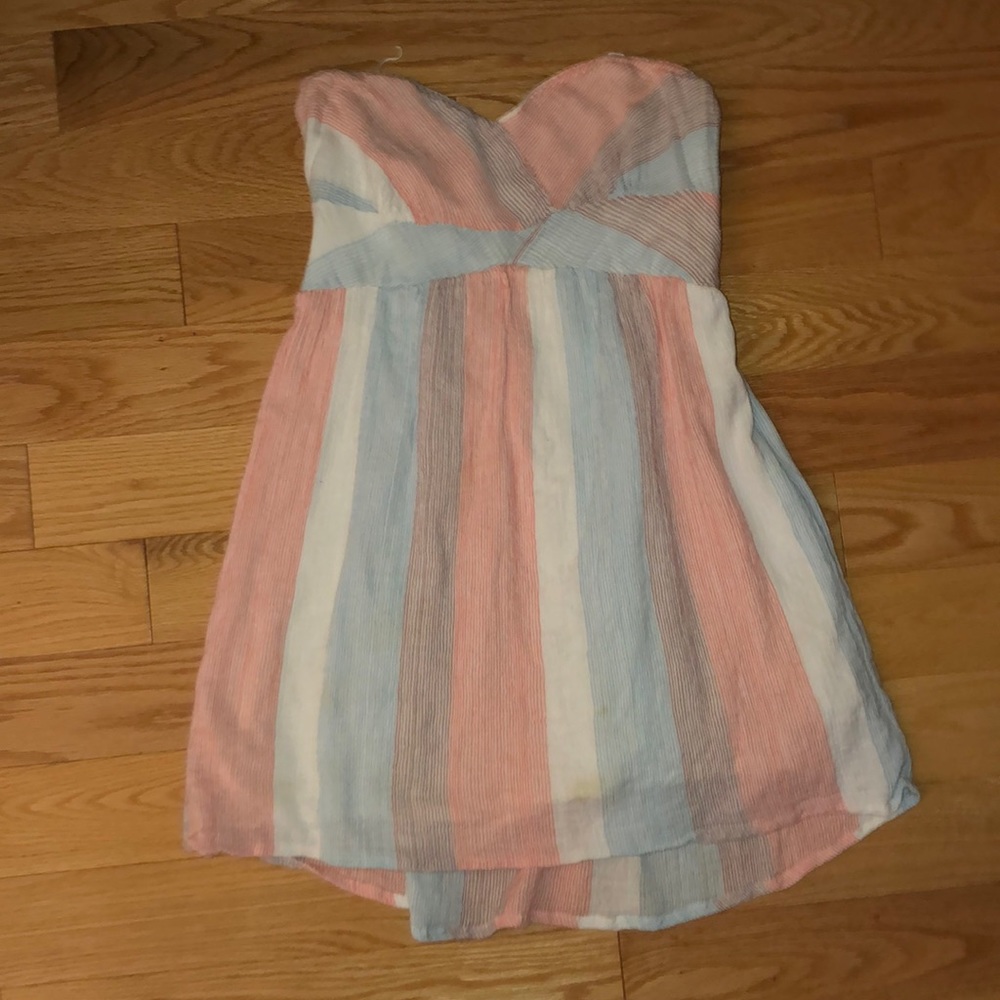 Free People striped strapless mini dress